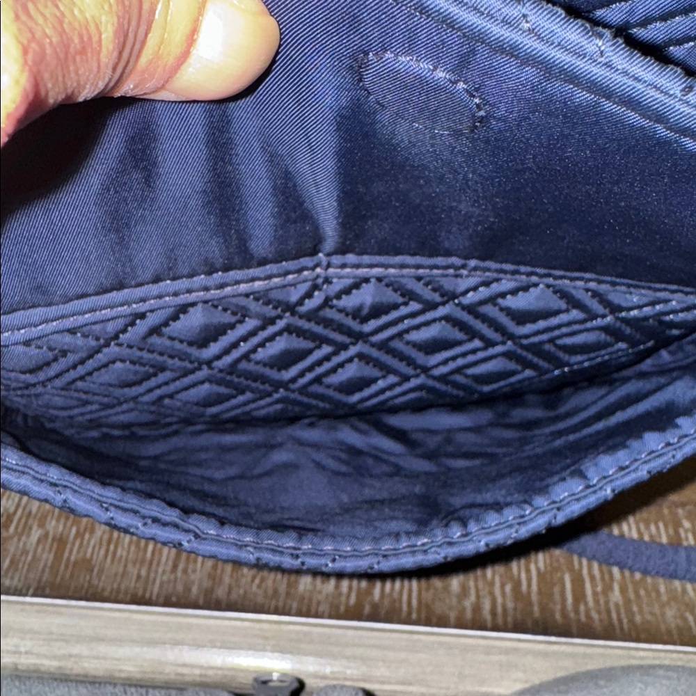 Tory Burch Virginia Crossbody In Navy Quilted Recycled Material With Dust Bag - Picture 5 of 9